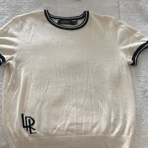 Ralph Lauren Cream and Black Crewneck Sweater (2025 Spring)